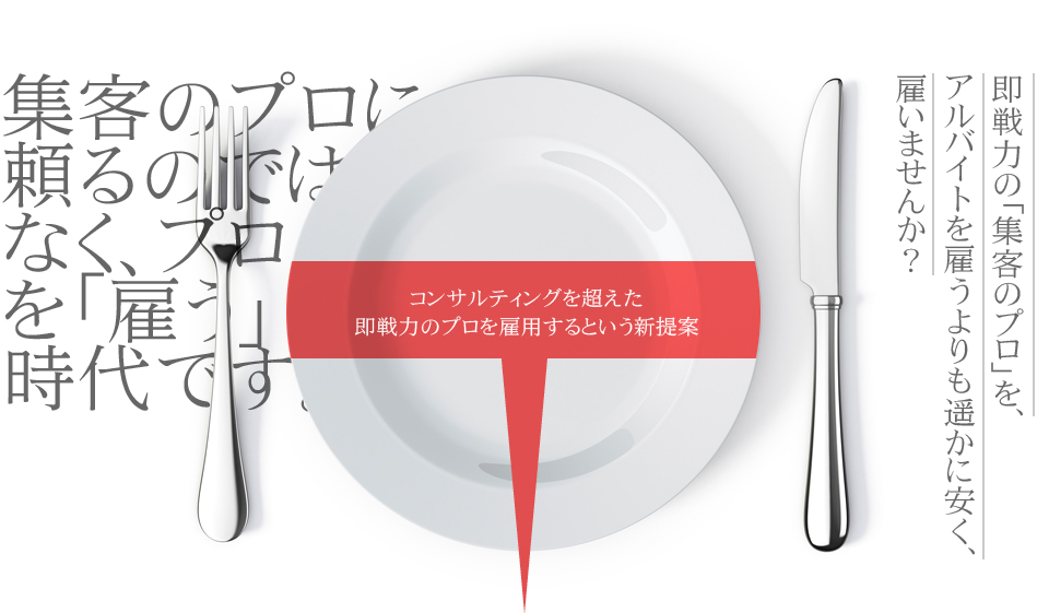 コンサルティングを超えた即戦力のプロを雇用するという新提案